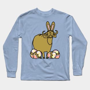 Funny Easter Bunny Ears and Eggs Ox Long Sleeve T-Shirt